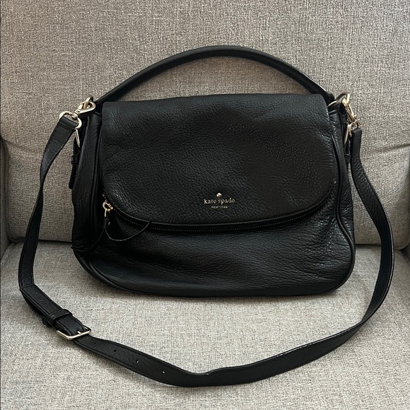 kate spade Handbags - Kate Spade Black Pebbled Leather Shoulder Bag